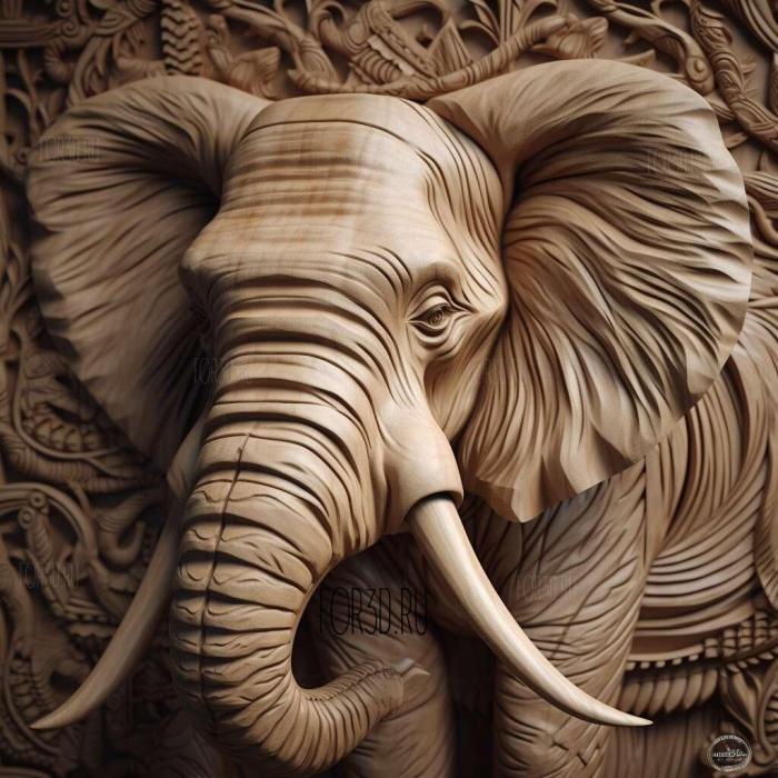 Elephant from Dumbo 4 stl model for CNC